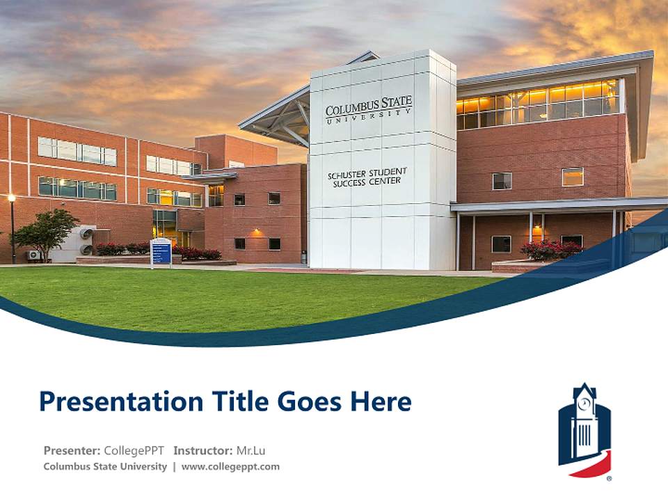 Columbus State University Course/Courseware Creation PPT Template4:3 ratio PPT effect preview image5