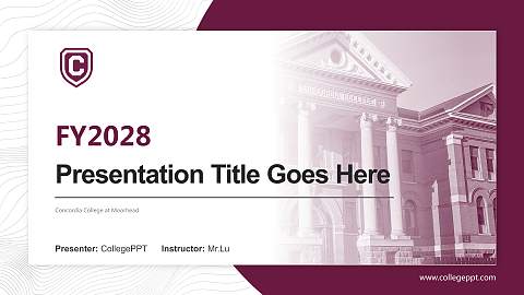 Concordia College at Moorhead Academic Presentation/Research Findings Report PPT Template