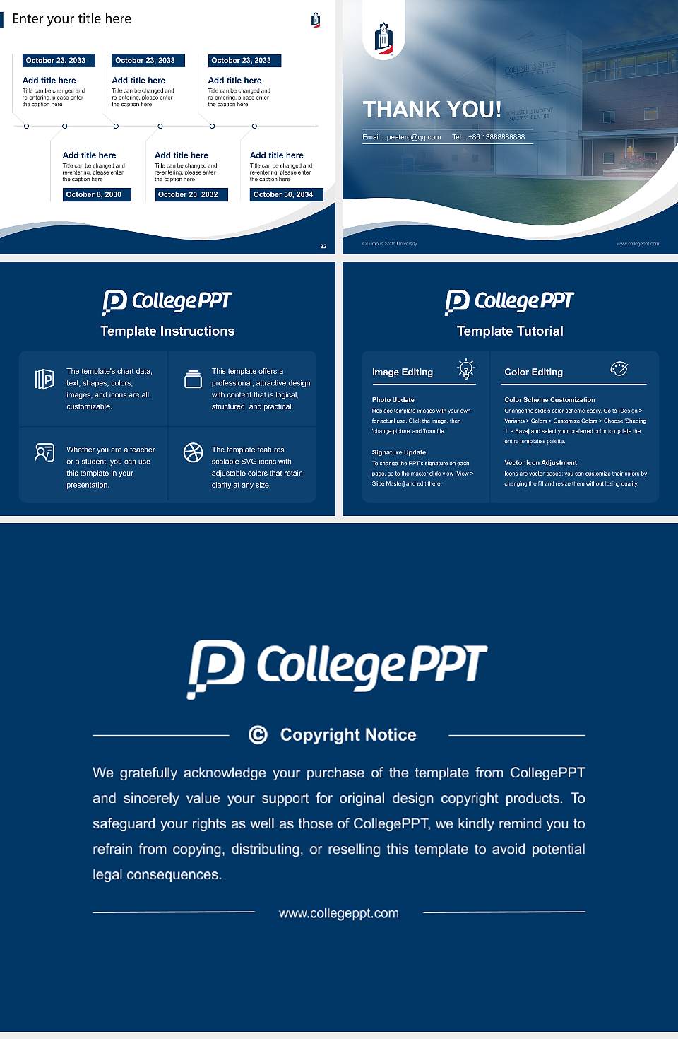 Columbus State University Lecture Sharing and Networking Event PPT Template4:3 ratio PPT effect preview image4