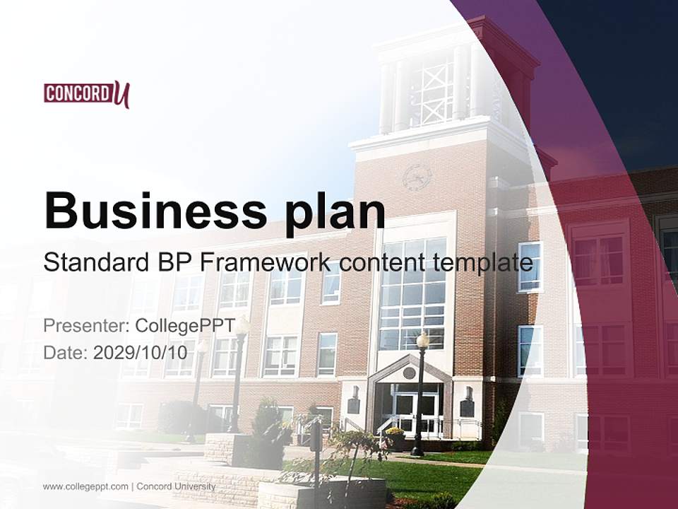 Concord University Competition/Entrepreneurship Contest PPT Template4:3 ratio PPT effect preview image9