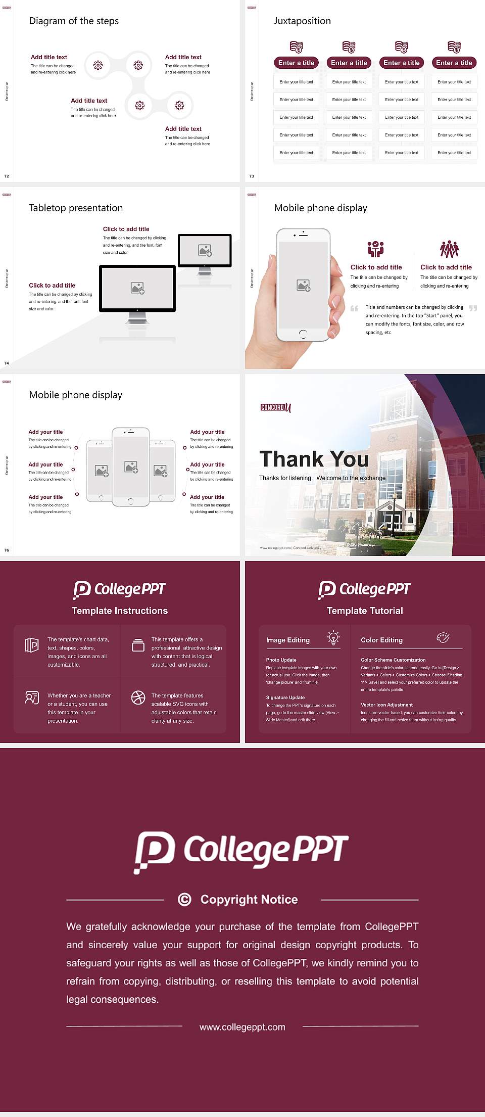 Concord University Competition/Entrepreneurship Contest PPT Template4:3 ratio PPT effect preview image9