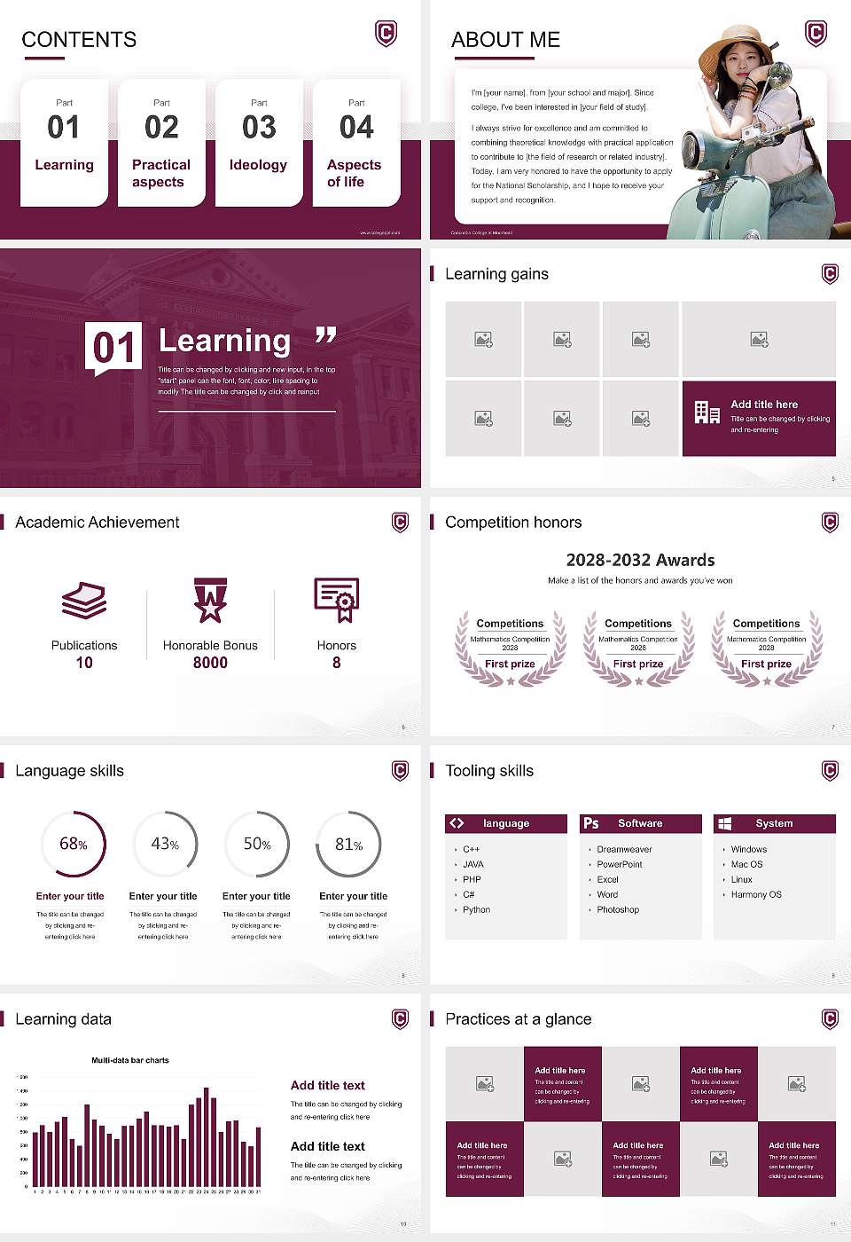 Concordia College at Moorhead National Scholarship Defense PPT Template16:9 ratio PPT effect preview image2