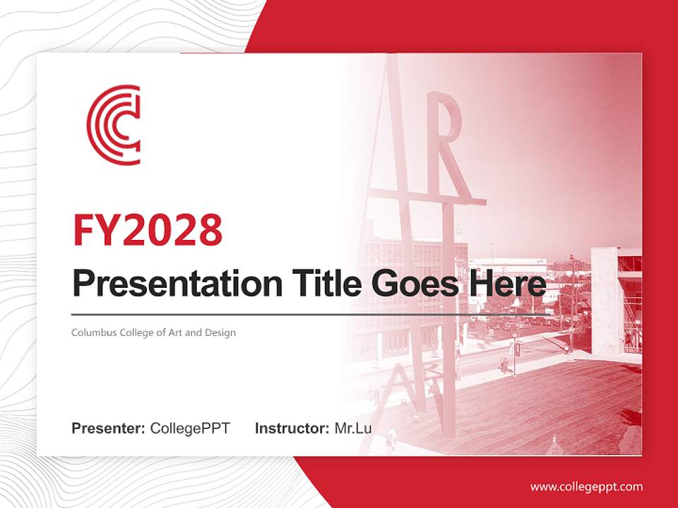 Columbus College of Art and Design Academic Presentation/Research Findings Report PPT Template4:3 ratio PPT effect preview image5