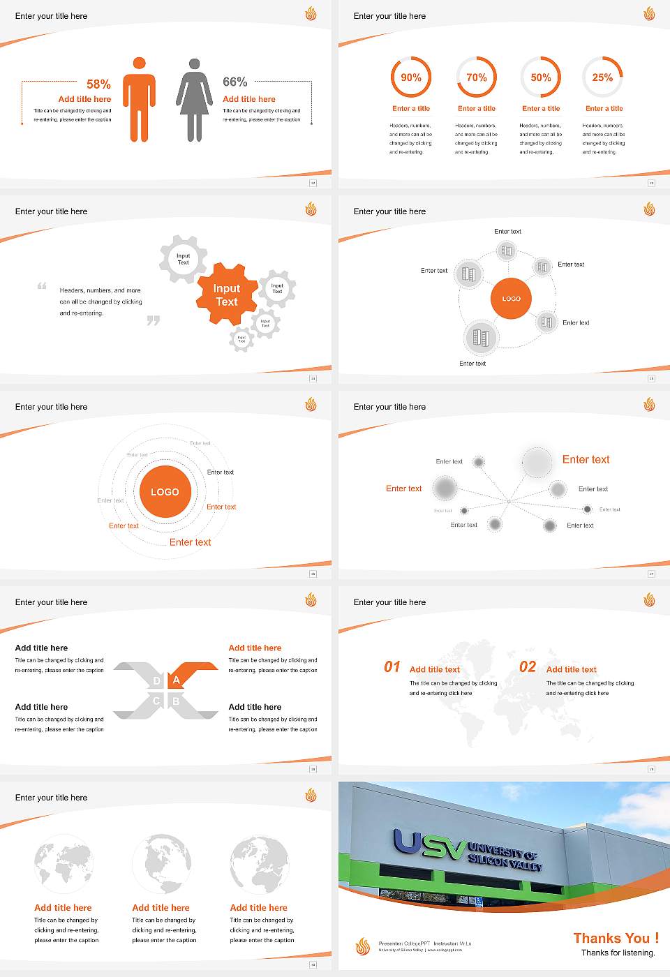 University of Silicon Valley Course/Courseware Creation PPT Template16:9 ratio PPT effect preview image4