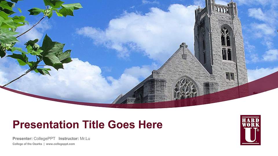 College of the Ozarks Course/Courseware Creation PPT Template16:9 ratio PPT effect preview image