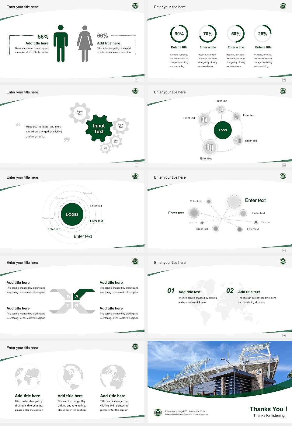 Colorado State University-Fort Collins Course/Courseware Creation PPT Template16:9 ratio PPT effect preview image4