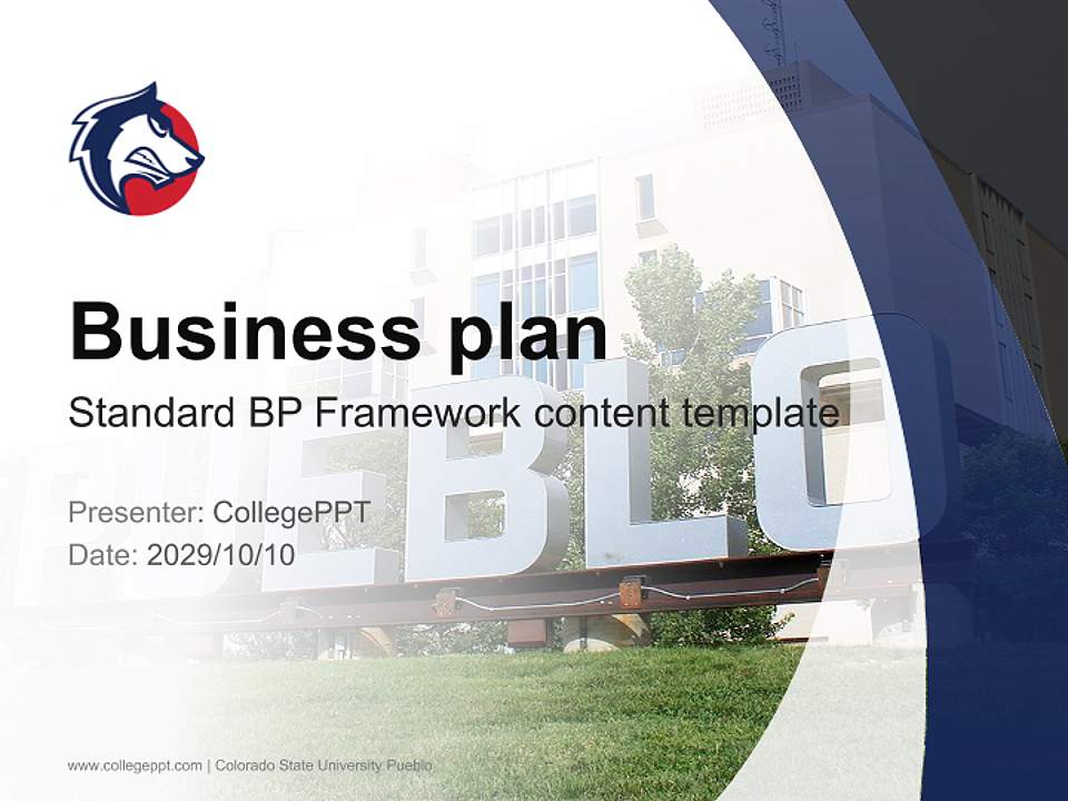 Colorado State University Pueblo Competition/Entrepreneurship Contest PPT Template4:3 ratio PPT effect preview image9