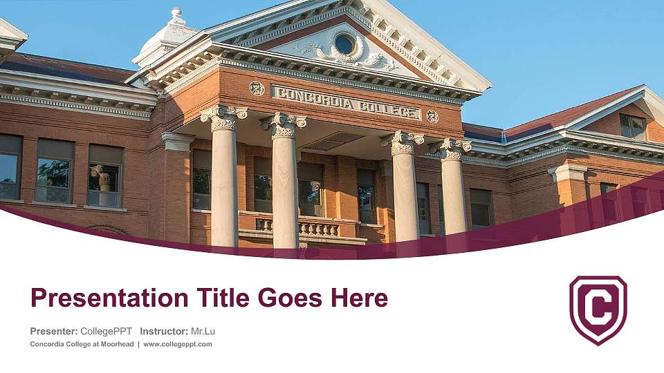 Concordia College at Moorhead Course/Courseware Creation PPT Template16:9 ratio PPT effect preview image