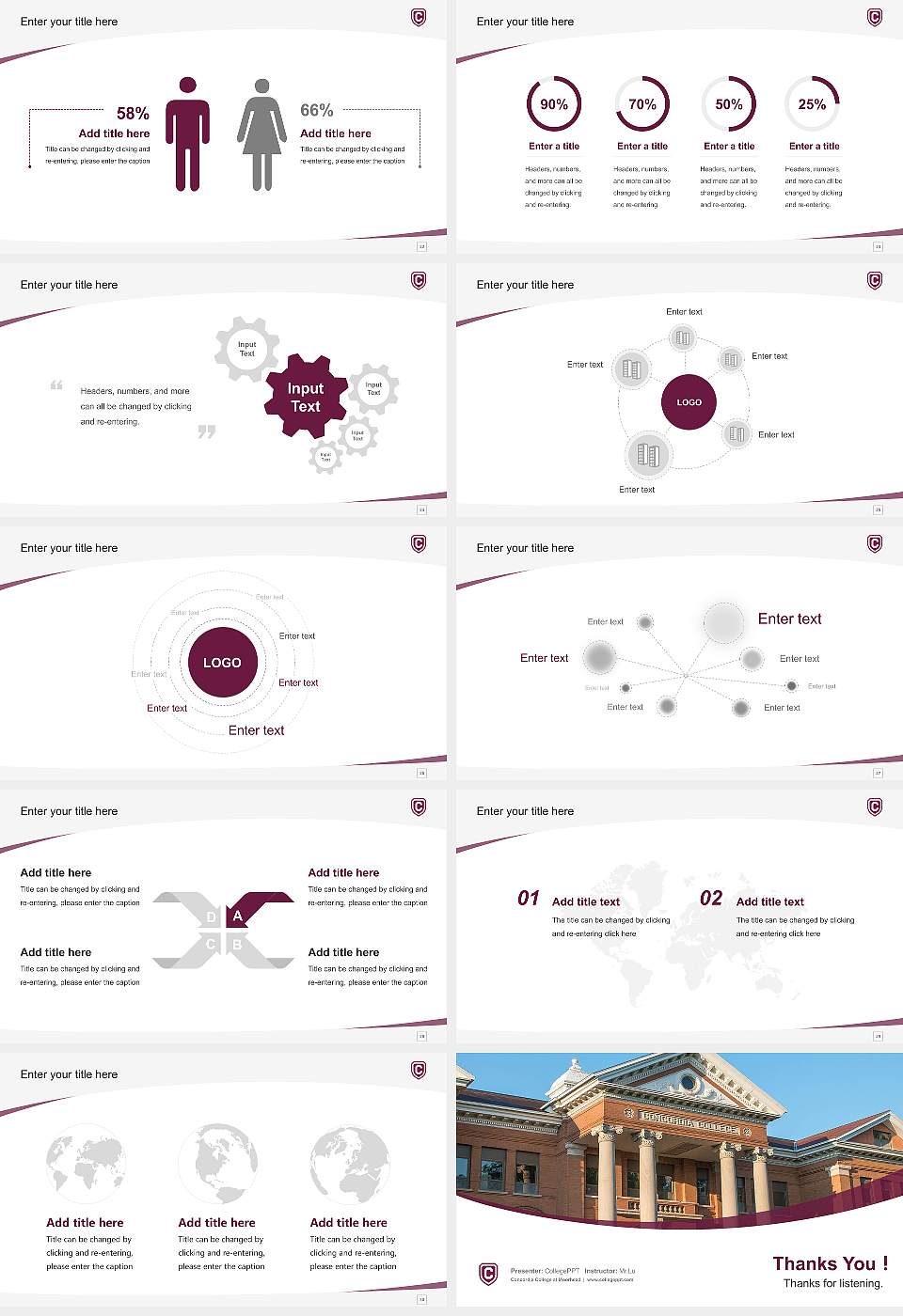 Concordia College at Moorhead Course/Courseware Creation PPT Template16:9 ratio PPT effect preview image4