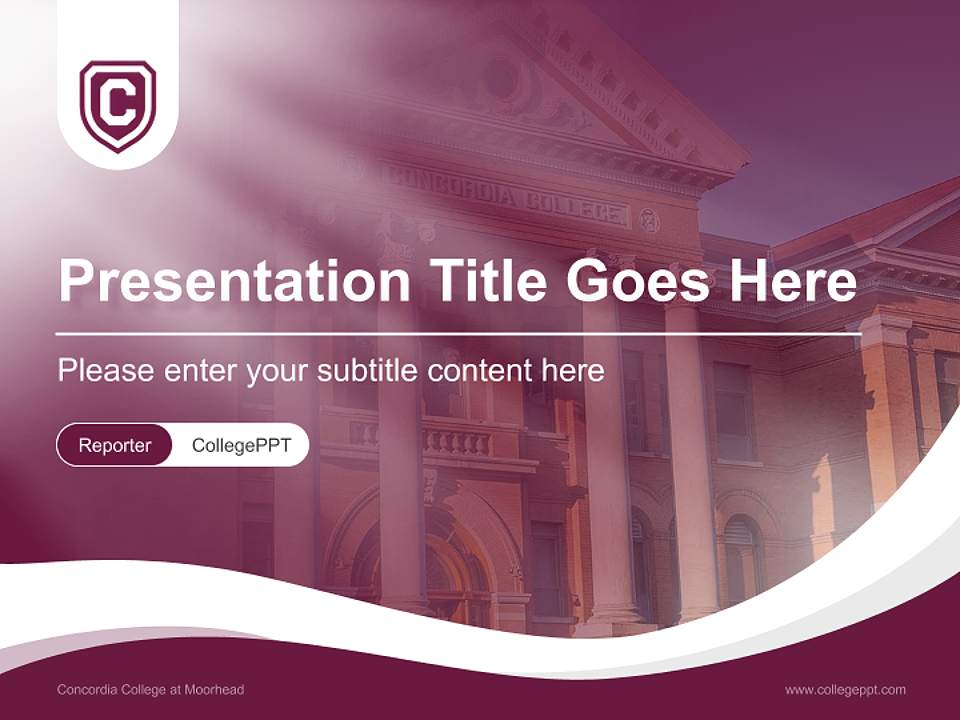 Concordia College at Moorhead Lecture Sharing and Networking Event PPT Template4:3 ratio PPT effect preview image4