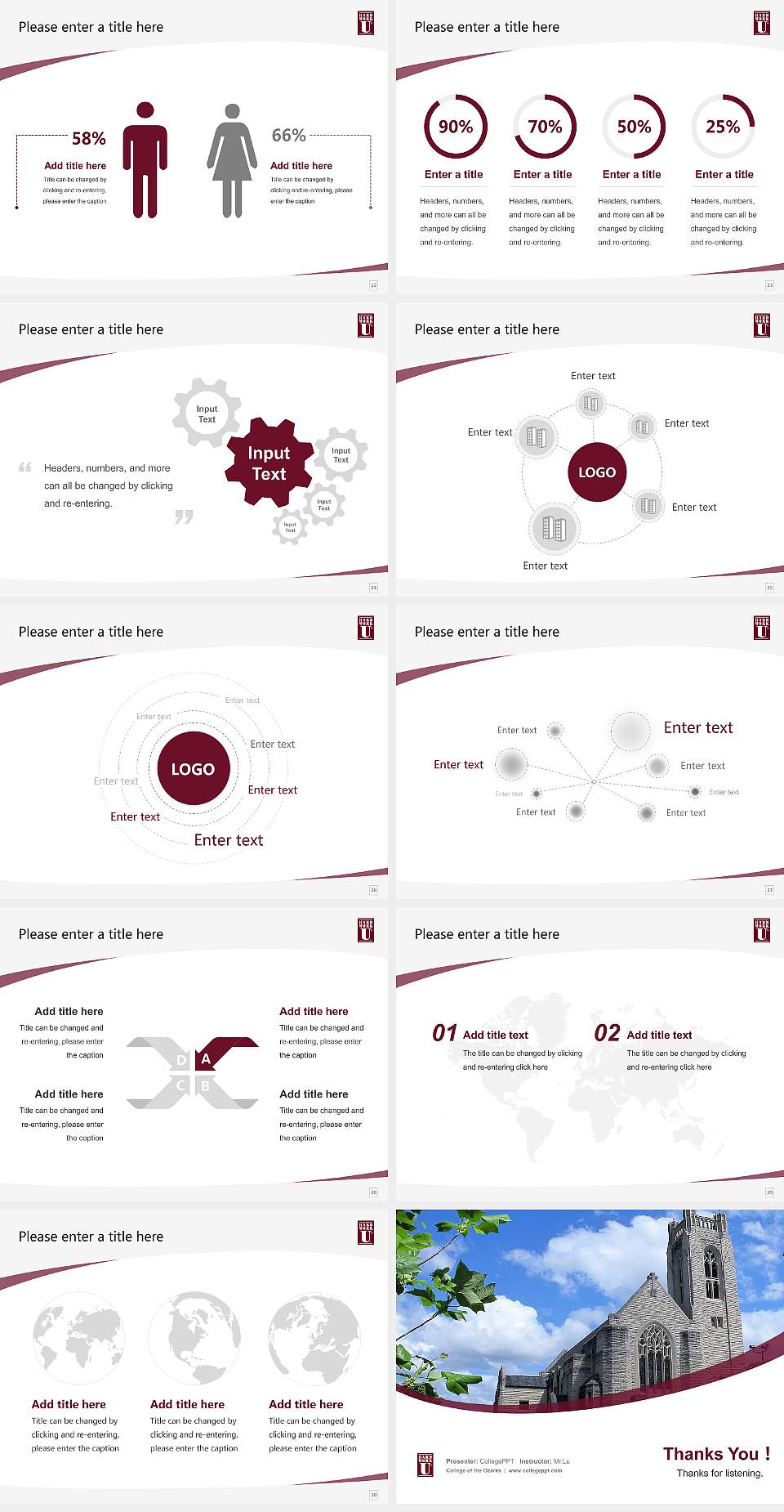 College of the Ozarks Course/Courseware Creation PPT Template4:3 ratio PPT effect preview image4