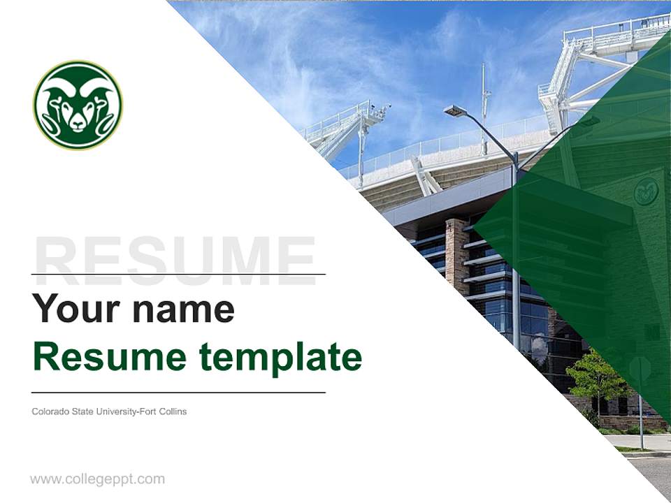 Colorado State University-Fort Collins Resume PPT Template4:3 ratio PPT effect preview image5