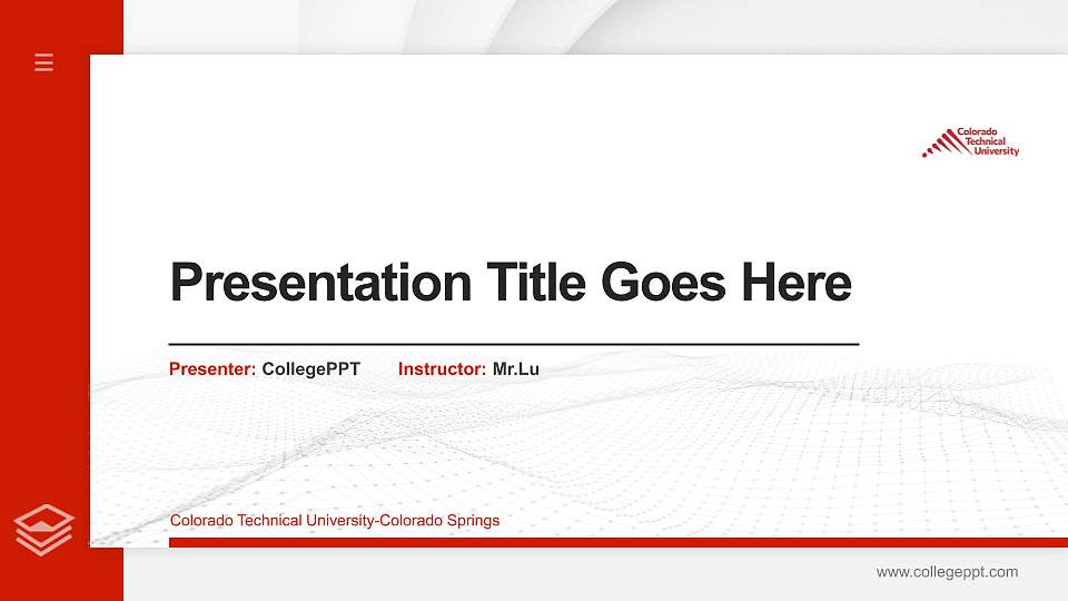Colorado Technical University-Colorado Springs Thesis Proposal/Graduation Defense PPT Template16:9 ratio PPT effect preview image