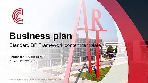 Columbus College of Art and Design Competition/Entrepreneurship Contest PPT Template