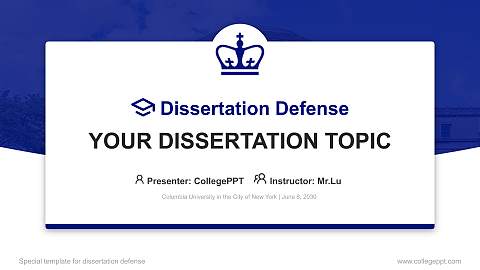 Columbia University in the City of New York Graduation Thesis Defense PPT Template