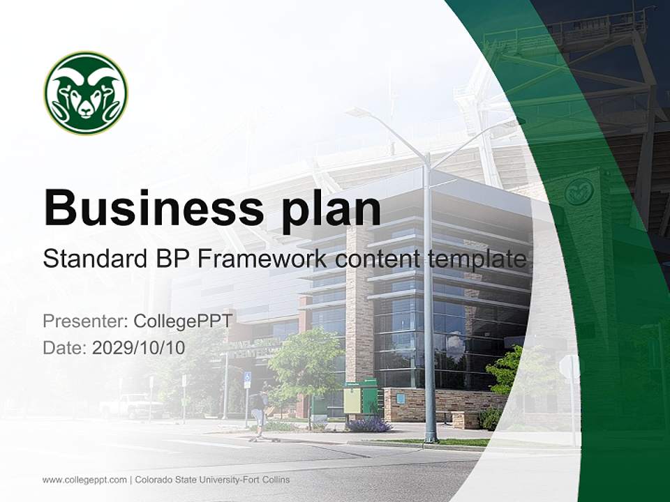 Colorado State University-Fort Collins Competition/Entrepreneurship Contest PPT Template4:3 ratio PPT effect preview image9