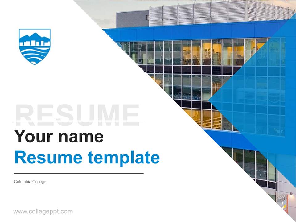 Columbia College Resume PPT Template4:3 ratio PPT effect preview image5