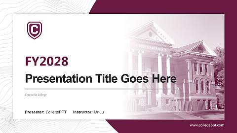 Concordia College Academic Presentation/Research Findings Report PPT Template