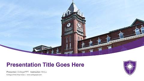 College of the Holy Cross Course/Courseware Creation PPT Template