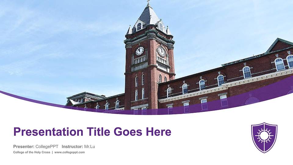College of the Holy Cross Course/Courseware Creation PPT Template16:9 ratio PPT effect preview image