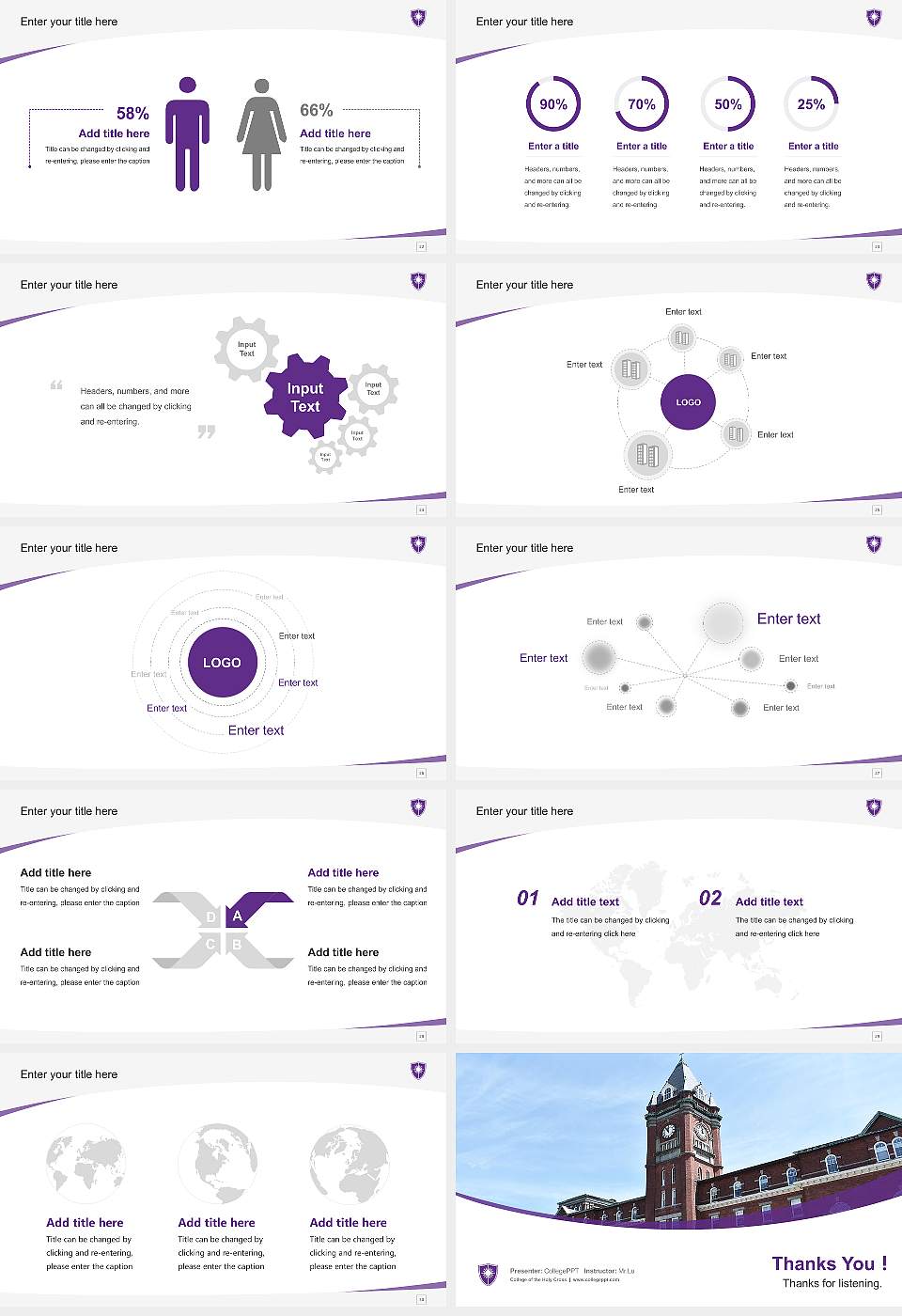 College of the Holy Cross Course/Courseware Creation PPT Template16:9 ratio PPT effect preview image4