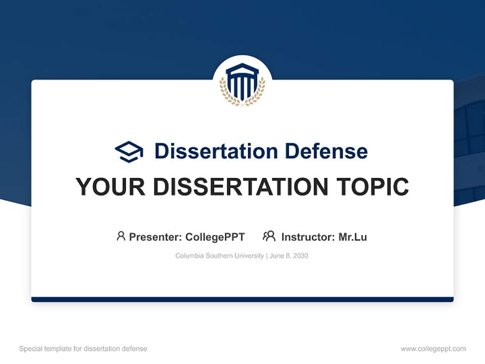 Columbia Southern University Graduation Thesis Defense PPT Template4:3 ratio PPT effect preview image7