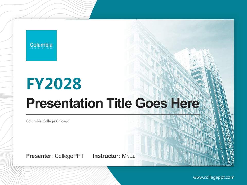 Columbia College Chicago Academic Presentation/Research Findings Report PPT Template4:3 ratio PPT effect preview image5