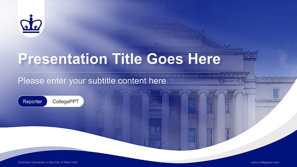 Columbia University in the City of New York Lecture Sharing and Networking Event PPT Template16:9 ratio PPT effect preview image