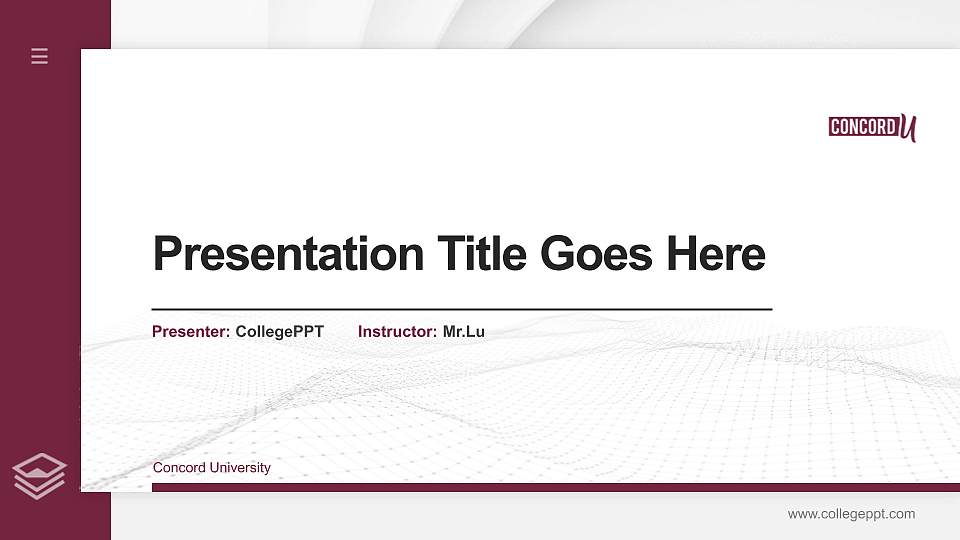 Concord University Thesis Proposal/Graduation Defense PPT Template16:9 ratio PPT effect preview image