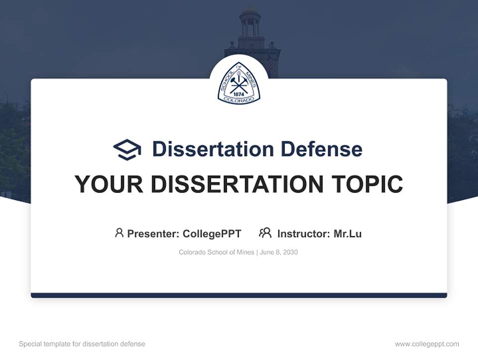 Colorado School of Mines Graduation Thesis Defense PPT Template4:3 ratio PPT effect preview image7