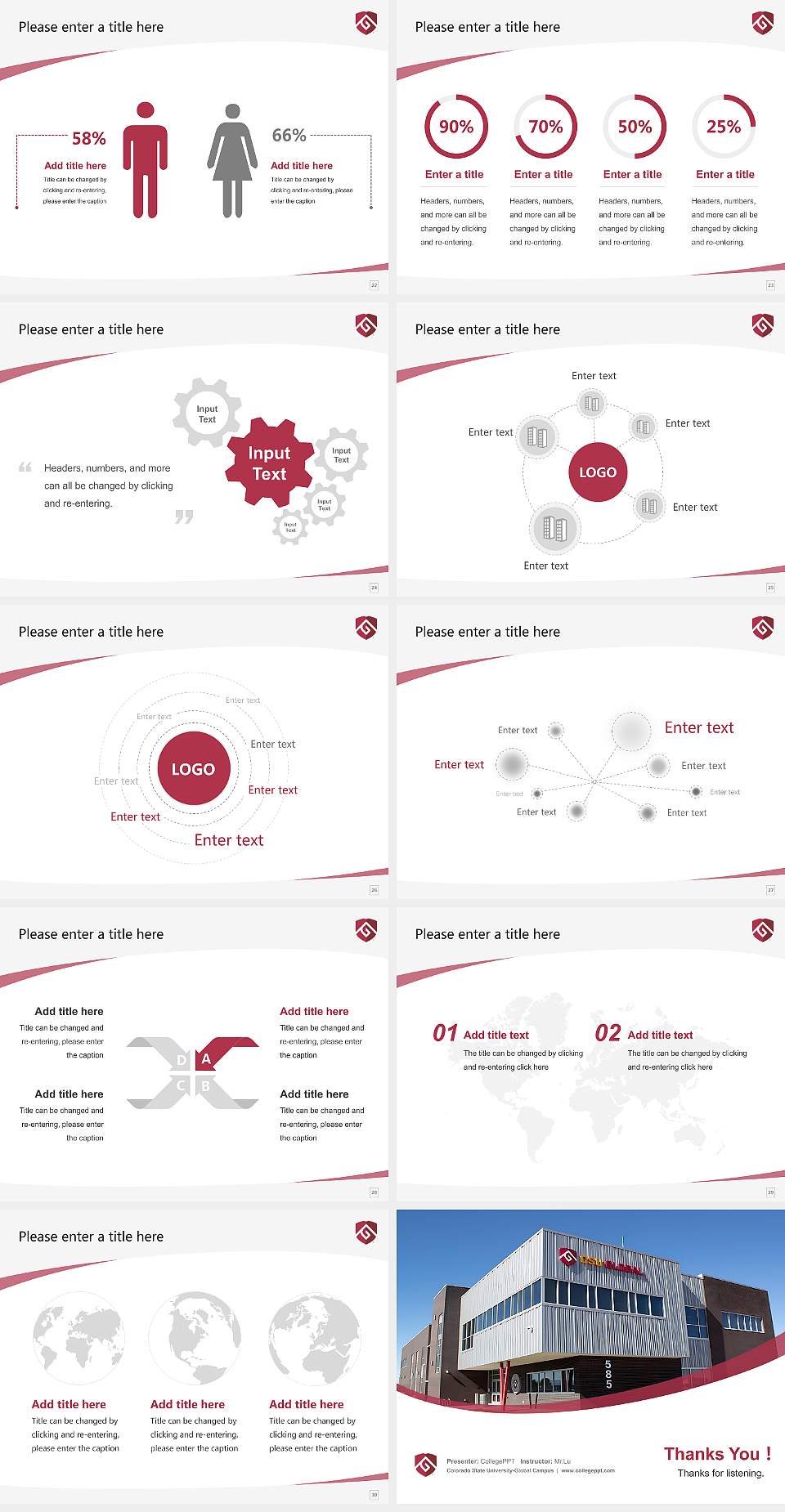 Colorado State University-Global Campus Course/Courseware Creation PPT Template4:3 ratio PPT effect preview image4
