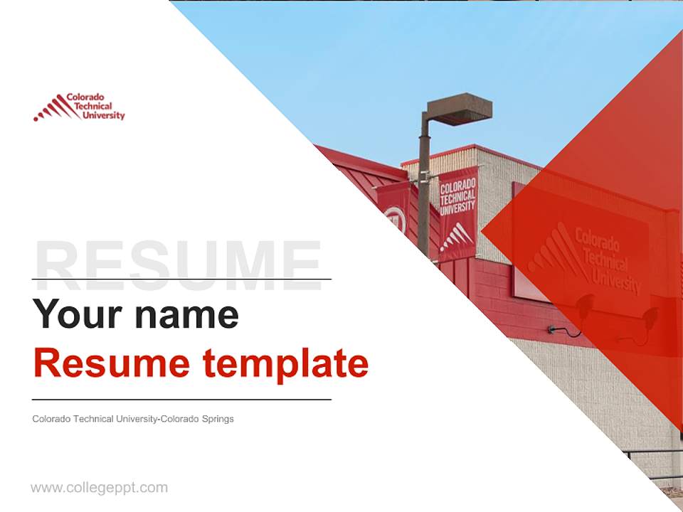 Colorado Technical University-Colorado Springs Resume PPT Template4:3 ratio PPT effect preview image5