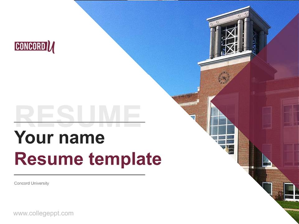 Concord University Resume PPT Template4:3 ratio PPT effect preview image5