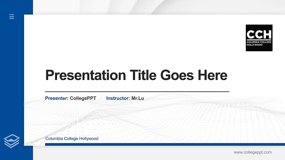 Columbia College Hollywood Thesis Proposal/Graduation Defense PPT Template16:9 ratio PPT effect preview image