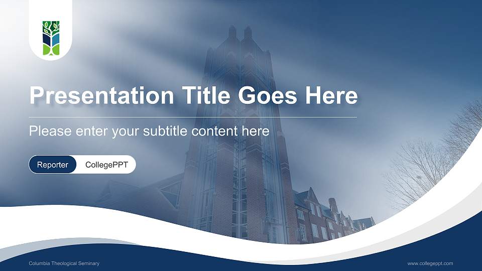 Columbia Theological Seminary Lecture Sharing and Networking Event PPT Template16:9 ratio PPT effect preview image