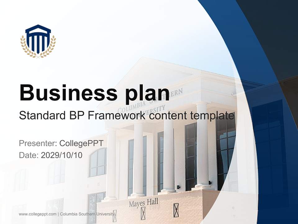 Columbia Southern University Competition/Entrepreneurship Contest PPT Template4:3 ratio PPT effect preview image9