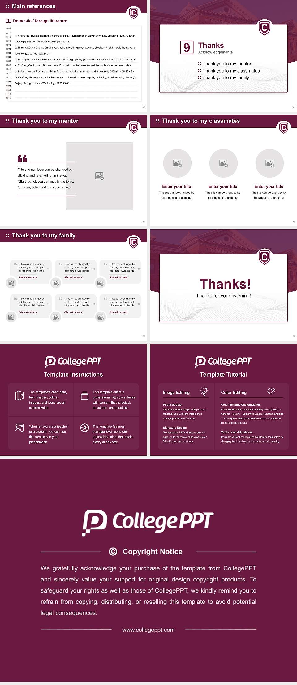 Concordia College at Moorhead Graduation Thesis Defense PPT Template4:3 ratio PPT effect preview image7