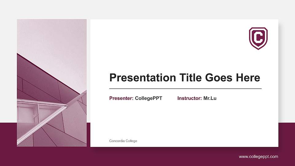 Concordia College General Purpose PPT Template16:9 ratio PPT effect preview image