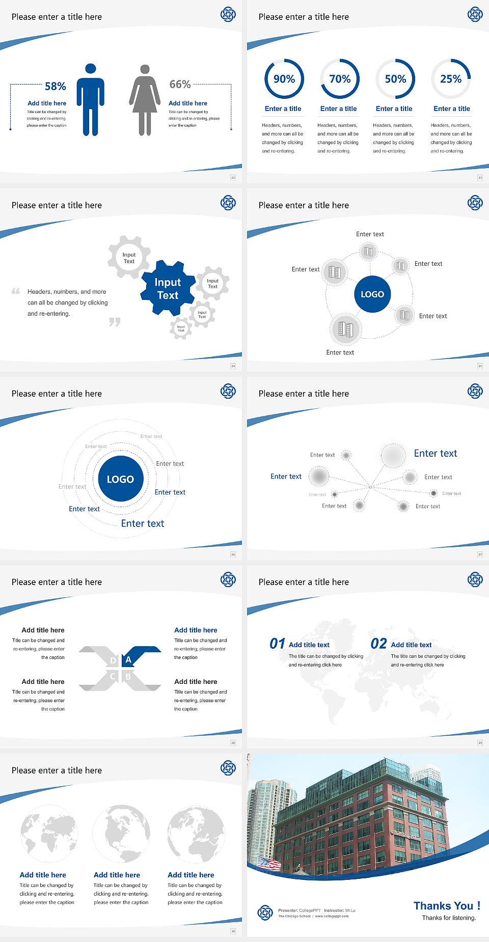 The Chicago School Course/Courseware Creation PPT Template4:3 ratio PPT effect preview image4