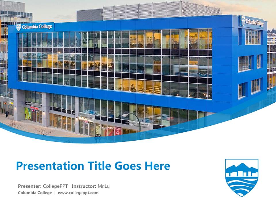 Columbia College Course/Courseware Creation PPT Template4:3 ratio PPT effect preview image5