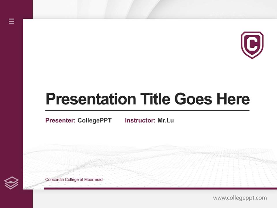 Concordia College at Moorhead Thesis Proposal/Graduation Defense PPT Template4:3 ratio PPT effect preview image5