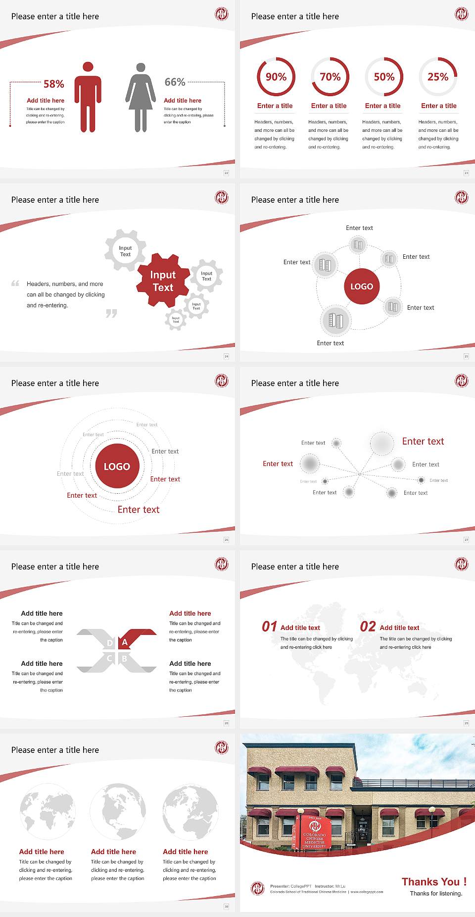 Colorado School of Traditional Chinese Medicine Course/Courseware Creation PPT Template4:3 ratio PPT effect preview image4