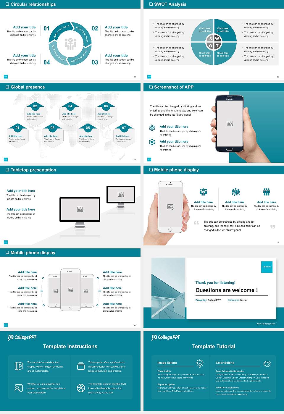 Columbia College Chicago General Purpose PPT Template16:9 ratio PPT effect preview image5