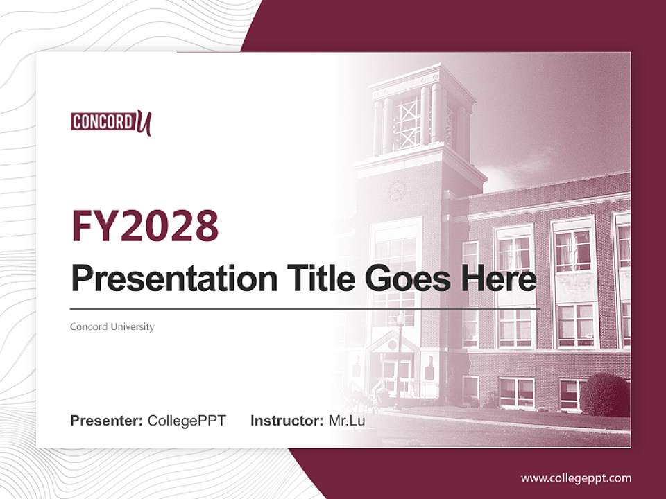 Concord University Academic Presentation/Research Findings Report PPT Template4:3 ratio PPT effect preview image5