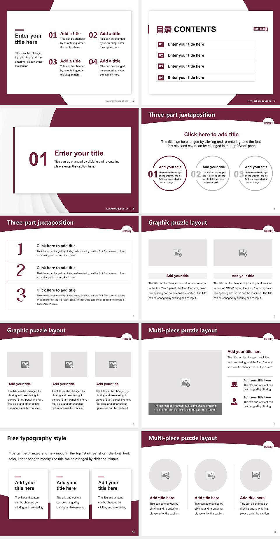 Concord University Academic Presentation/Research Findings Report PPT Template4:3 ratio PPT effect preview image2