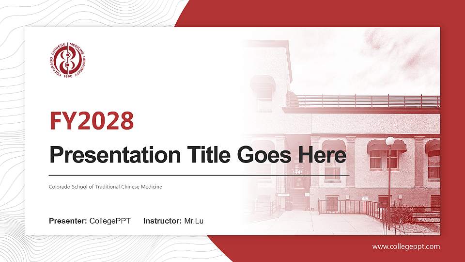 Colorado School of Traditional Chinese Medicine Academic Presentation/Research Findings Report PPT Template16:9 ratio PPT effect preview image