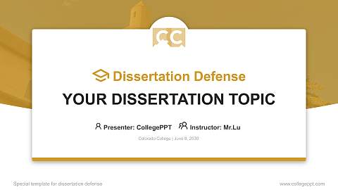 Colorado College Graduation Thesis Defense PPT Template