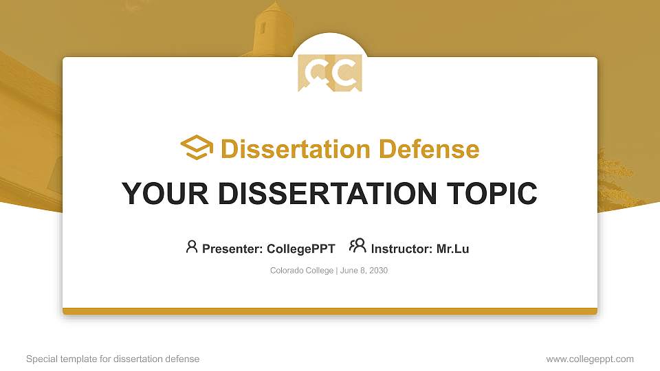 Colorado College Graduation Thesis Defense PPT Template16:9 ratio PPT effect preview image