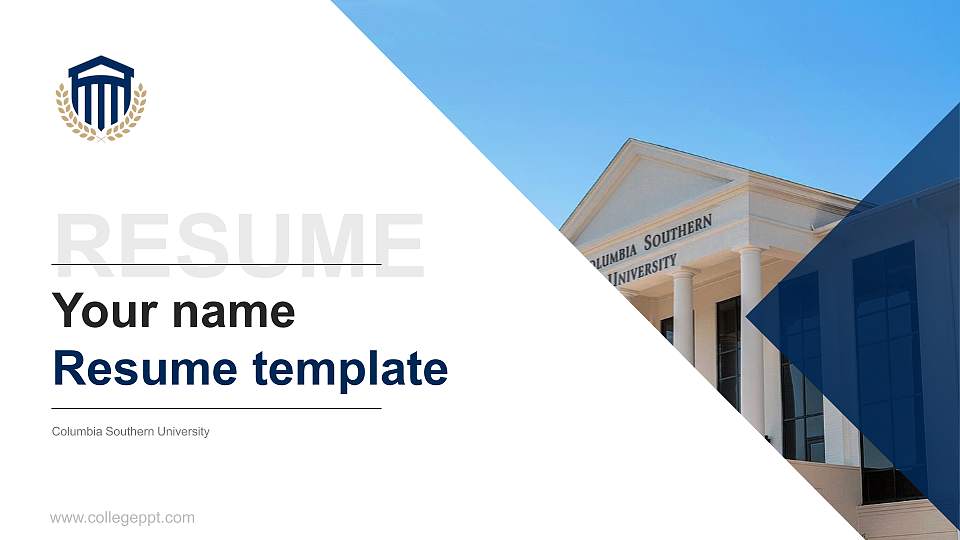 Columbia Southern University Resume PPT Template16:9 ratio PPT effect preview image