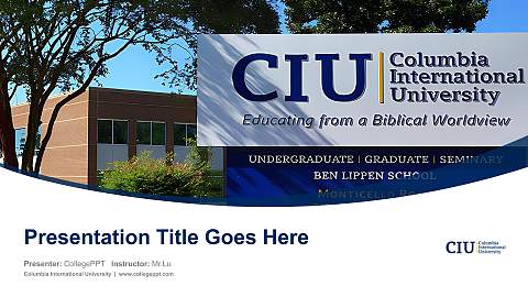 Columbia International University Course/Courseware Creation PPT Template